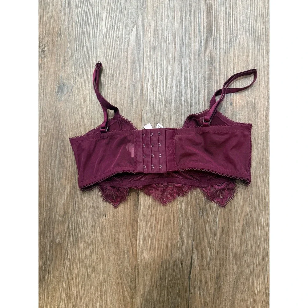 Victoria's Secret Push Up Without‎ Padding Lace Bra Bralette Plum Purple 32C